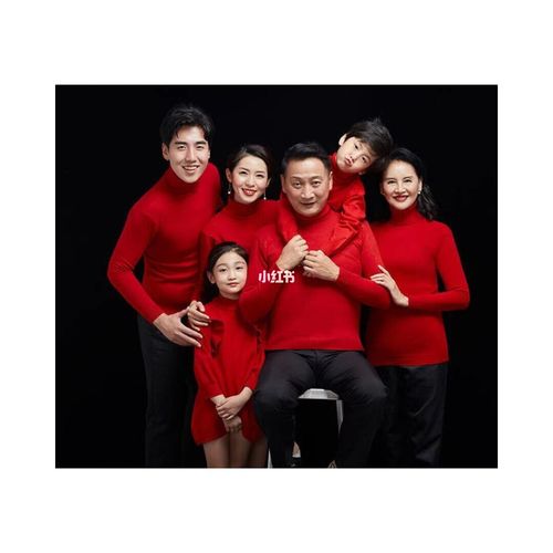 全家福来一波红色系_全家福_红色系_摄影_写真