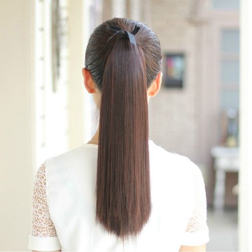 假头发扎马尾发女捆绑式低马尾假发长直发辫子马尾仿真自然短马尾