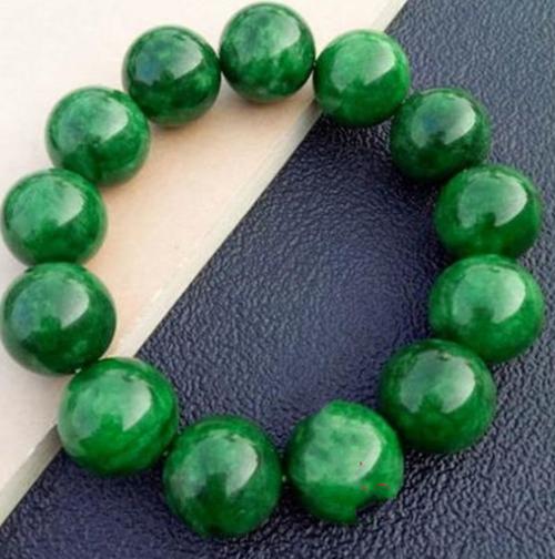 玉器翡翠玉手串 帝王绿干青翡翠玉手链 铁龙生翡翠手串 饰品