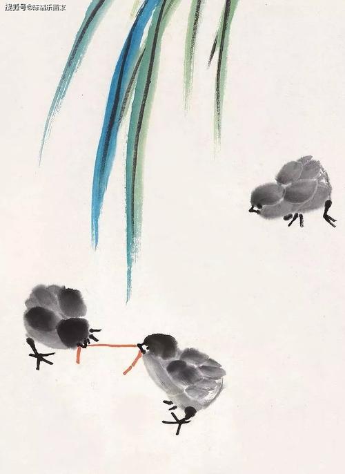 娄师白画小鸡,也可爱!