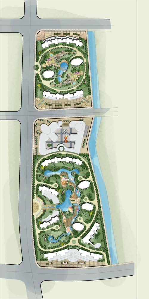 建筑设计建筑效果图 建筑设计 建筑效果图 cad总平面 彩色总平面图