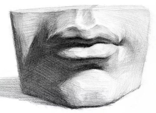 干货| 手把手教会你素描石膏像之嘴巴的刻画