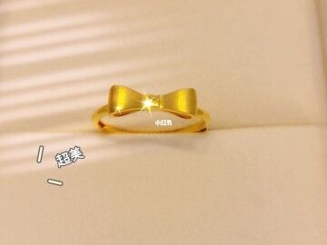 蝴蝶结黄金戒指