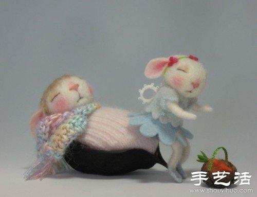 羊毛毡手工制作超萌小老鼠