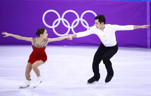 平昌冬奥会花样滑冰双人短节目 彭程/金杨得62.61分