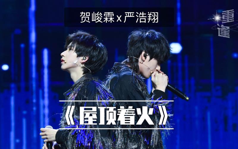 贺峻霖x严浩翔翔霖双生重逢舞台屋顶着火远景直拍tf家族2019新年音乐