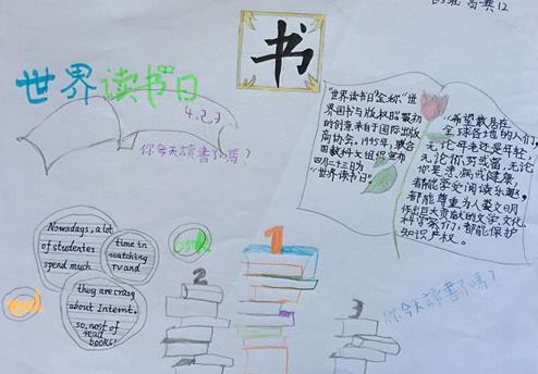 手抄报 世界读书日送你一本生活大百科全书愿你读出自我的心声