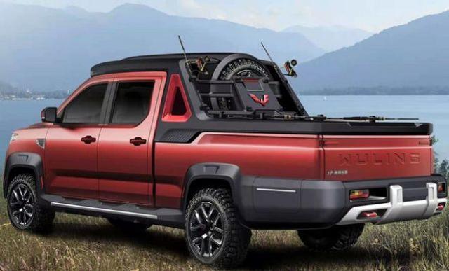 五菱全新皮卡曝光,外形酷似美式肌肉皮卡,配at胎还能越野