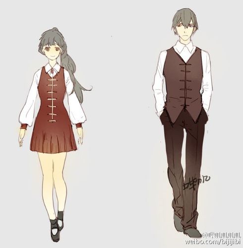 就对照中国校服发展史改了一套,外套什么的后面都懒得画了