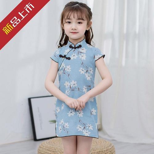 3岁46岁好看的7至10岁女童旗袍儿童旗袍夏季小女孩旗袍裙中国风连衣裙