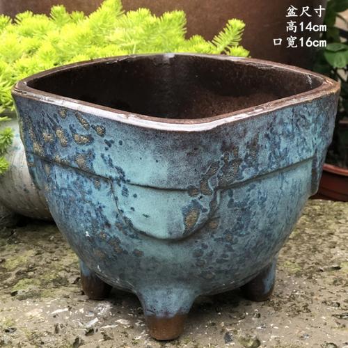 手工绿植花盆粗陶花盆多肉盆陶瓷盆乌木饺子皮盆透气紫砂陶罐视频