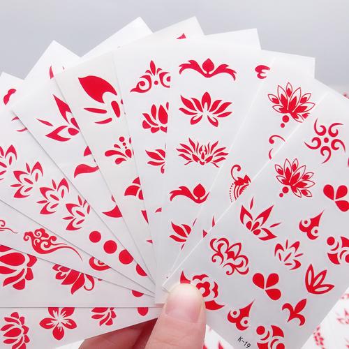 汉服古装眉心贴花钿额头贴纸成人儿童化妆贴脸贴环保防水纹身贴纸