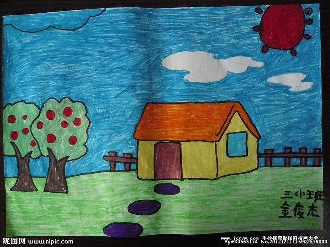 小学生绘画得奖简单画五年级