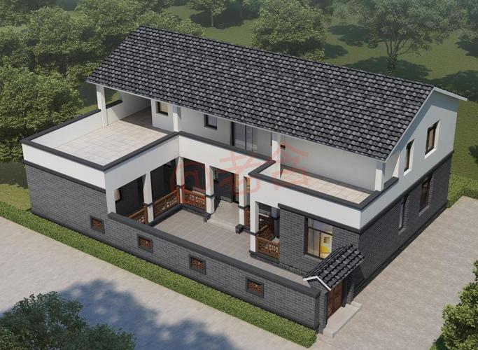 农村盖栋仿四合院的房子,完工图气派十足,高端大气,造价仅20万