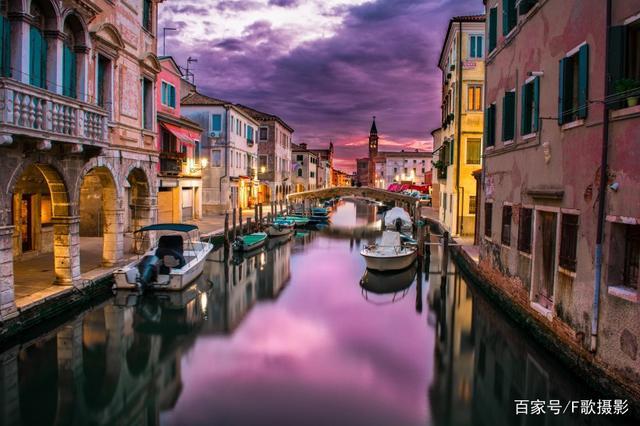 《傍晚的意大利水城威尼斯风景》玉麒麟-协助拍摄