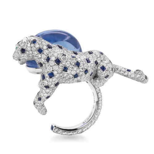 cartier卡地亚panthèredecartier蓝宝石戒指