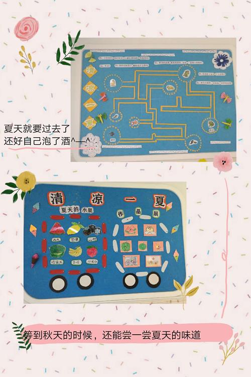 写美篇 教师们设置"清凉一夏"这个主题墙,让幼儿自己参与进来,绘画