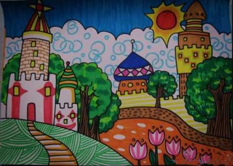 学画风景画 儿童画家乡画 儿童家乡画