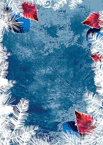 > 冬日雪花海报背景素材