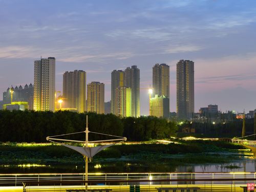 【浐河桃花潭夜景摄影图片】浐河桃花潭生活摄影_西安