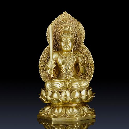 仿古纯铜不动尊菩萨不动明王佛像摆件仿古客厅佛像装饰品铜佛像