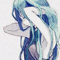 动漫女生头像,侧脸,蓝色,头发