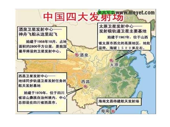 我国四大卫星发射基地