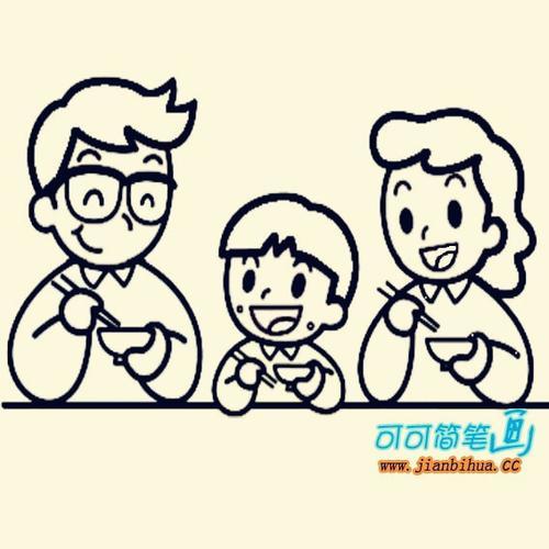 儿童画版一家人儿童简笔画幸福一家人一家人儿童