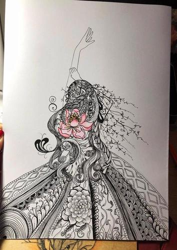 禅绕画《女孩》-薛盛元