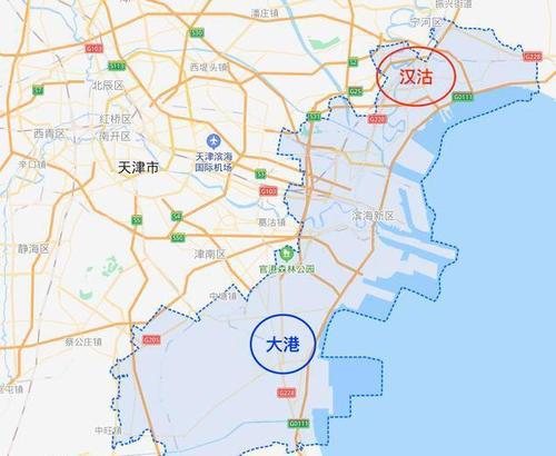 滨海新区行政图