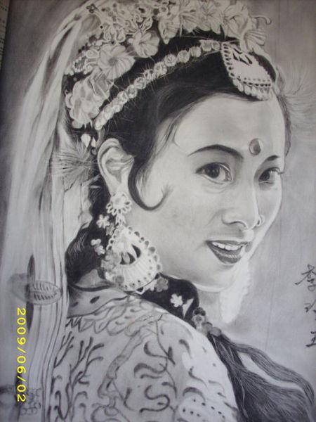 炭精画的作品