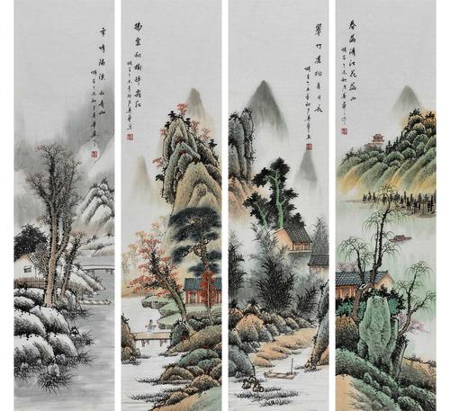 【字画定制】【画廊供货】--画家叶善华(韩朝伟品牌)《春夏秋冬》四条