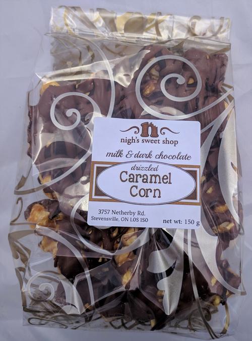 sm. chocolate drizzled caramel corn                    $4.