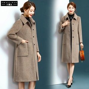2018秋冬季新款中年女羊毛呢外套中长款加厚妈妈装羊绒大衣40岁50