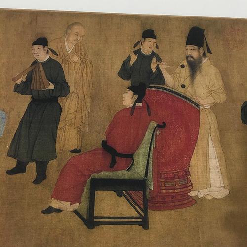 南唐顾闳中韩熙载夜宴图古代名画真迹高清复制品绢布微喷装饰画