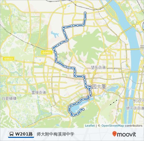 公交w201路的线路图