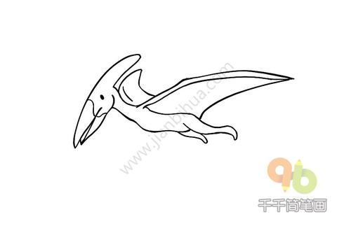 q版恐龙翼龙简笔画步骤图
