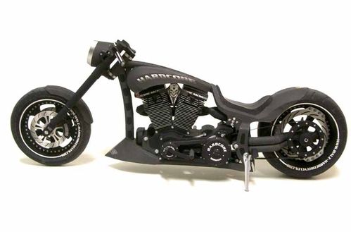 mille miglia custom chopper 终结者 哈雷摩托车纸模型