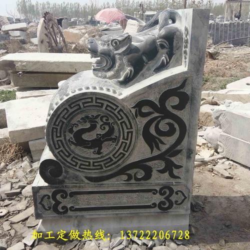 仿古石雕雕花门墩抱鼓石镇宅青石做旧别墅门口石鼓大理石庭院大门