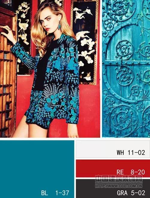 孔雀蓝客厅,灵动东方美