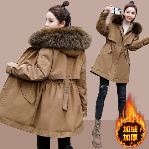 2021流行什么冬装女款,2021年流行棉服款式 中长款冬装加绒派克服女2021冬季新款流行女装韩版大