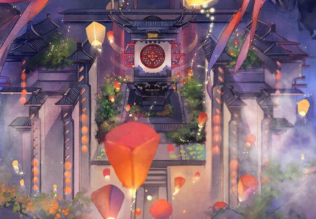 古风:一组唯美水彩中国风动漫场景图片分享