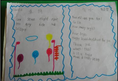 一年级英语下册手抄报