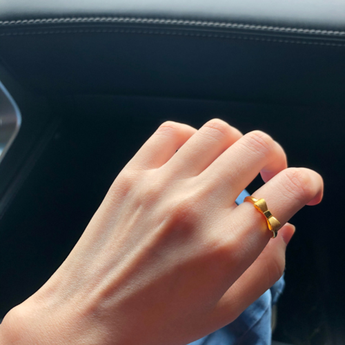 新款抖音同款蝴蝶结戒指ins高级小众设计食指手饰