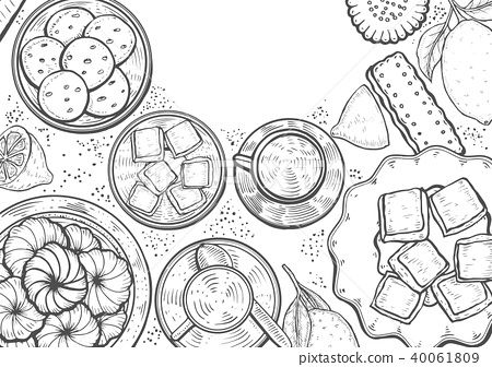 插图素材: oriental sweets illustration.