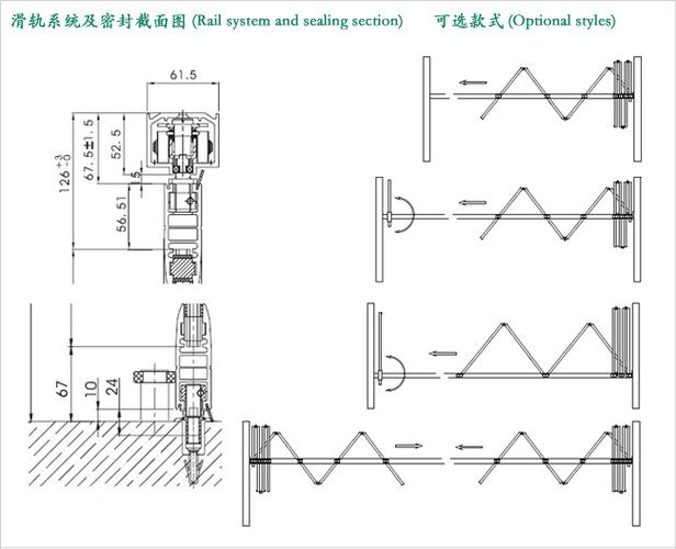电动无侧框玻璃折叠门