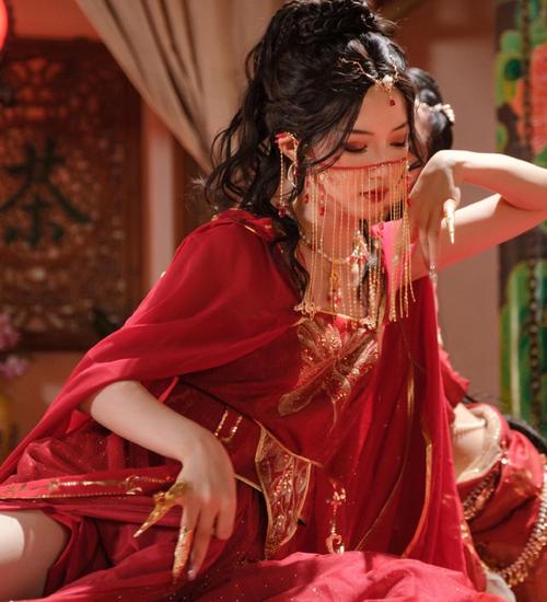 党妹同款汉服面帘古风遮脸流苏面纱