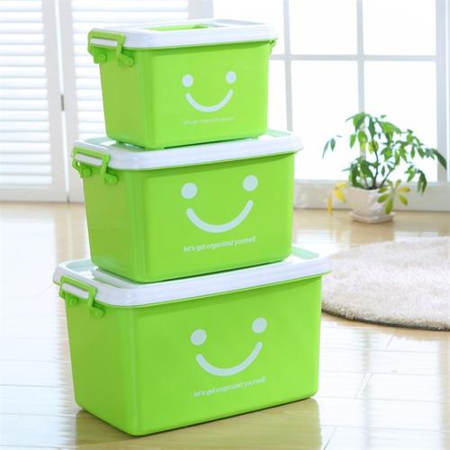 桌面可爱迷你透明长方形便携小号物品塑料整理收纳盒储物箱子有盖