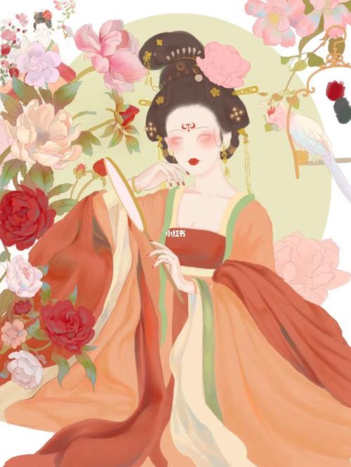 杨玉环 过程图_古风_插画师_我是原创插画师_兴趣爱好