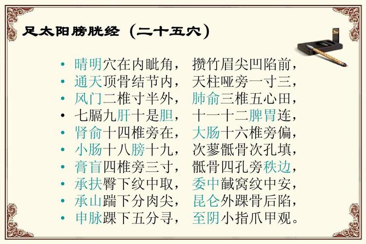 针灸常用穴位歌诀ppt